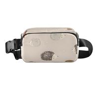 Chic Hedgehog - Cangurera beige para mujer, riñonera, impermeable, color beige erizo, 8 x 5.3 x 2.3 pulgadas, divertida y elegante beige erizo, 8 x 5.3 x 2.3 pulgadas, divertida, Elegante erizo beige