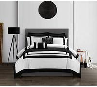 Chic Home Juego de edredón y edredón de 8 Piezas, diseño de la colección de Hotel, patrón de Escamas de Peces, Fundas de Almohada Decorativas Incluidas, Microfibra cepillada de Tacto de algodón,