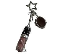 Chic Lip Gloss Holder with Mirror, Lipstick Holder Stainless, 2-in-1 Lipstick Holders for Purse,Small Bling Crystal Lipsticks Storage Bag Key Chain (Oval)