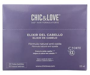 Chic & Love 360º Hair Formula Forte | Elixir del Cabello | Frena la caída capilar y mejora la salud del cabello | 20 viales de 25 ml.