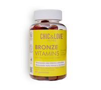CHIC & LOVE | Gominolas para un Bronceado Más Intenso Y Duradero | Con Betacaroteno, Cobre, Vitamina C, Vitamina E Y Licopeno | SIN Gluten, SIN Lactosa | Apto Veganos | Sabor Naranja | 60 Gominolas