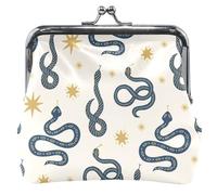 Chic Magic Snakes - Monederos y bolsas de cuero con diseño de estrellas y cierre de beso con hebilla, Chic Magic Snakes Stars, Classic