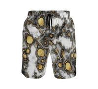 Chic Marble Gold - Pantalones cortos de natación para hombre, de secado rápido, ligeros, estampados, forro de malla, lavables a máquina, Chic Marble Gold, X-Large