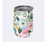 chic.mic Bioloco Office - Vaso con tapa (420 ml), diseño de flores pastel