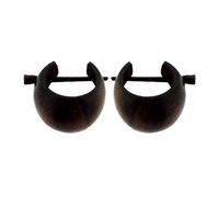 Chic-Net - Pendientes de aro de madera de color marrón oscuro, tallados a mano, madera de sono, 16 mm