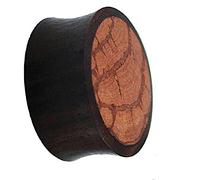 Chic-Net Tribal tapón de madera llena de café de grano de madera oscura mano túnel excavado enchufe expansor