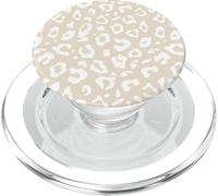 Chic Neutral Beige & White Leopard Animal Print Pattern PopSockets PopGrip para MagSafe