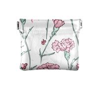 Chic Peach Carnations - Cartera de piel sintética con cierre práctico para mujeres, niños y niñas, Chic Peach Claveles, 4.33"(L) x 3.74"(W) x 0.39"(H), Classic