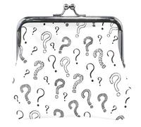 Chic Question Mark - Monedero de piel con hebilla y cierre de beso, pequeño monedero para niñas, Signo de interrogación elegante, OneSize