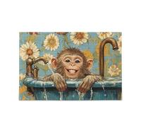 Chic Rhesus - Rompecabezas retro de madera para bañera, diseño de mono macaco, para adultos, 1000 piezas