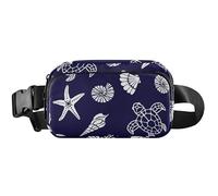 Chic Seashell - Cangurera impermeable para mujer, antirrobo, riñonera con diseño de caricaturas, color azul marino elegante, 8 x 5.3 x 2.3 pulgadas, divertida y bonita concha azul marino, 8 x 5.3 x