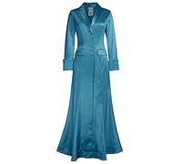 CHIC STAR Abrigo Maxi de Satén para Mujer, Azul, XL