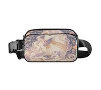 Chic Unicorns and Flowers - Riñonera cruzada para hombres y mujeres, resistente al agua, con correa ajustable para viajes, compras, correr, unicornios y flores elegantes, 1 talla, Unicornios y flores