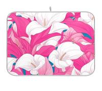Chic Vintage Calla Lily Hot Pink and White Kitchen Gadgets - Escurridor de platos de cocina, resistente al calor, tapete de secado de platos, 18 x 24 pulgadas, 18 x 24 pulgadas