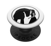 Chica Amante del Caballo Ecuestre Retro Equitación Vintage PopSockets PopGrip Adhesivo