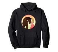Chica Amante del Caballo Ecuestre Retro Equitación Vintage Sudadera con Capucha