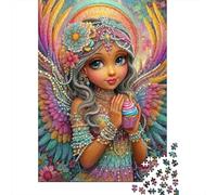 Chica Ángel de Fantasía 1000 Piezas para Adultos y Niños: Chica Hada de Alas Arcoíris Juegos Educativos Decoración del Hogar Puzzle para Familia 38x26cm/1000 Piezas