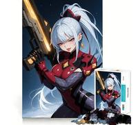 Chica Anime con Pistola futurista Rompecabezas para Adultos de 1000 Piezas Entrenamiento Mental Divertido Piezas sin Rebabas Corte Limpio Actividad para Compartir con los niños (50x75cm)
