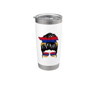 Chica armenia Armenia Bandera armenia Orgullosa Mujer armenia Vaso térmico de acero inoxidable de doble pared