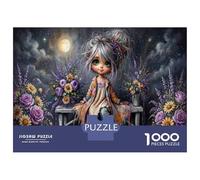 Chica Artista Rompecabezas DIY 1000 Piezas Cartón Cielo a la luz de la Luna Mejora De La Memoria Anzianos, Actividad Indoor, Familia 70x50cm/1000pcs