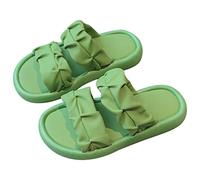 Chica Azul Punta Clásica Zapatillas para el hogar Cómodas con punta abierta Zapatos para el hogar Cómodo Verano Interior Al Aire Libre Transpirable Chica Metálica Punta Almendra Zapatillas, verde, 30