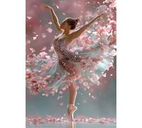 Chica Bailando con Flores Puzle de 1200 Piezas 75x50 cm - Rompecabezas DIY Pintura, Entretenimiento Creativo Adultos Mayores de 14 años Decoración del Hogar