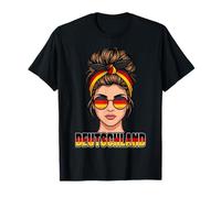 Chica Bandera Deutschland con Gafas de Sol Pop Art Camiseta