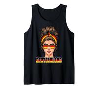 Chica Bandera Deutschland con Gafas de Sol Pop Art Camiseta sin Mangas
