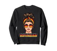 Chica Bandera Deutschland con Gafas de Sol Pop Art Sudadera