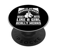 Chica Boxer Demostrar Hits como Una Chica Boxeo Mujer Boxeo Boxeador PopSockets PopGrip Adhesivo