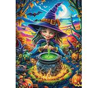 Chica Bruja con caldero Rompecabezas 1000 Piezas Cartón para Principiantes Vacaciones Y Fines De Semana Hobby Y Ocio Calidad Profesional Regalo Cumpleaños 1000 PCS