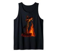 Chica Bruja con Fuego Espeluznante diseño gótico de Halloween Camiseta sin Mangas