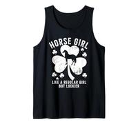 Chica Caballo como Una Chica Regular Pero Luckier Shamrock Cita Camiseta sin Mangas