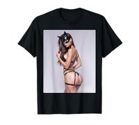 Chica Caliente en Camiseta para Hombre - Sexy Bad Kitty Pinup Girl Camiseta