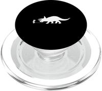 Chica Caminando Una Mascota Triceratops Dinosaurio Amante Pet Lizard PopSockets PopGrip para MagSafe