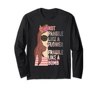Chica Camisa diseño frágil como una Bomba Manga Larga
