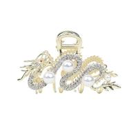 Chica Celebración Chino Zodíaco Dragón Crown Clip Nuevo Año Nuevo Diamante Rosa Broche de Punto de Regla Brillo Completo Rhinestones