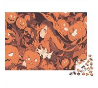 Chica Chibi Puzzle Imposible,desafío for Adults Linternas de Calabaza Juego Educativo 1000 Piezas Obra De Arte De Juego De para Adultos Y Niños A Partir De 12 Años 1000pcs (75x50cm)
