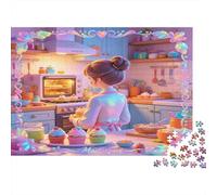 Chica Cocinando Repostería Puzzle de 1000 Piezas Papel para Adultos Escena Dulce Familiar Juego de Puzzle 1000 Piezas Relajación Hogar Regalo Nan