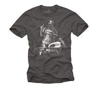 Chica con Casco Jet - Camisetas Originales Hombre con Moto Gris XXL