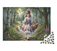 Chica con Cesta de floresRompecabezas Clásico De 1000 Piezas Cartón Reciclado Bosque de Cuentos de Hadas Coordinación Ojo-Mano Adolescentes 12+, Tiempo Libre, Regalo De Cumpleaños 38x26cm/1000pcs