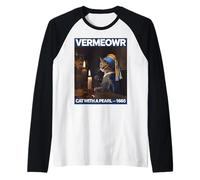 Chica con un Pendiente de Perla Latte Helado de Johannes Vermeer Camiseta Manga Raglan