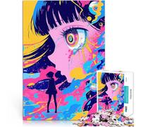 Chica de Anime con Ojo Gigante Rompecabezas de 2000 Piezas para Adolescentes Juego Intelectual de Juguete Juguetes de decoración del hogar 70x100cm