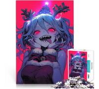 Chica de Anime navideña Espeluznante Puzzles de 1000 Piezas para Adolescentes Juego Intelectual Cada Pieza es única: un desafiante y Divertido Juego Familiar 38x26cm
