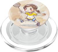 Chica de bádminton de Dibujos Animados PopSockets PopGrip para MagSafe