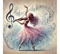 Chica de Ballet con violín Puzzle 200 Piezas,Rompecabezas DIY Adultos,Puzle Clásico para Adultos Entretenimiento Creativo, Juegos Desafiantes