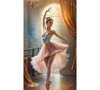 Chica de ballet Diamond Painting para Adultos,5D Square Drill diamond painting kit completo,DIY Strass Diamante Bordado Cristal Punto de Cruz Painting para Hogar Pared Decoración 30x70 cm