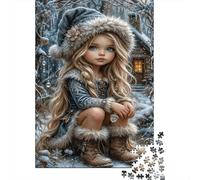 Chica de Cuentos de Hadas de inviernoRompecabezas Premium 1000 Piezas Cartón Bosque nevado Antistrés Adultos, Entretenimiento Familiar, Regalo Ideal para Parejas Y Unión Familiar 70x50cm/1000pcs