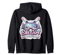 Chica De Esquí Atrápame Si Puedes Esquiar Mujer Esquiando Amante Lindo Sudadera con Capucha