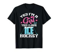 Chica de Hockey Chica ama el Hockey sobre Hielo Camiseta